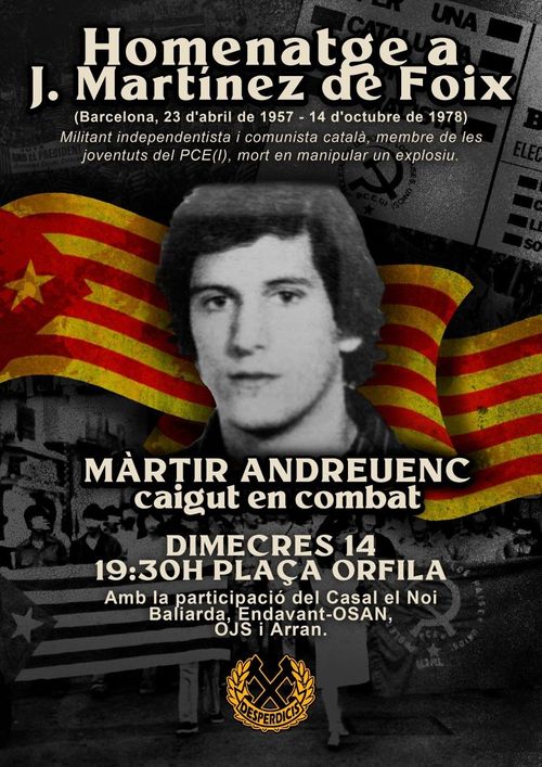 14-O Homenatge a Jordi Martíne de Foix i Llorenç, en el 48è aniversari de la seva caiguda en combat