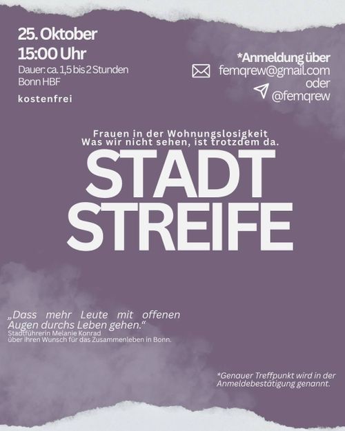 Stadtstreifentour Wohnungslosigkeit