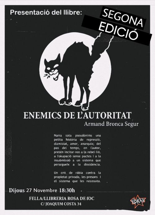 Presentacio llibre "Enemics de l'autoritat" d'Armand Bronca Segur
