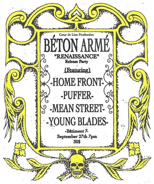 Béton Armé, Home Front, Puffer, Mean Street, Young Blades
