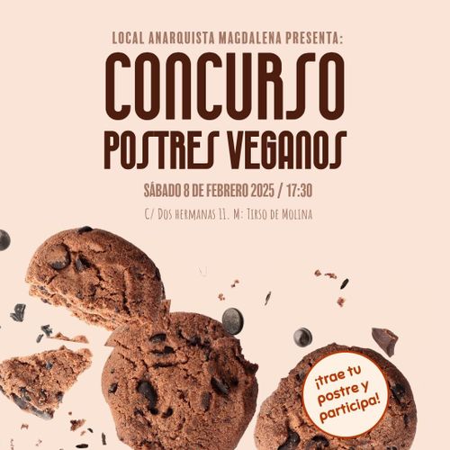 Concurso de postres veganos en el Local anarquista Magdalena