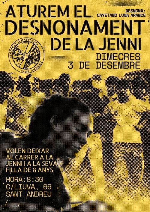 La Jenni ens necessita! Desnonament 3/12/25