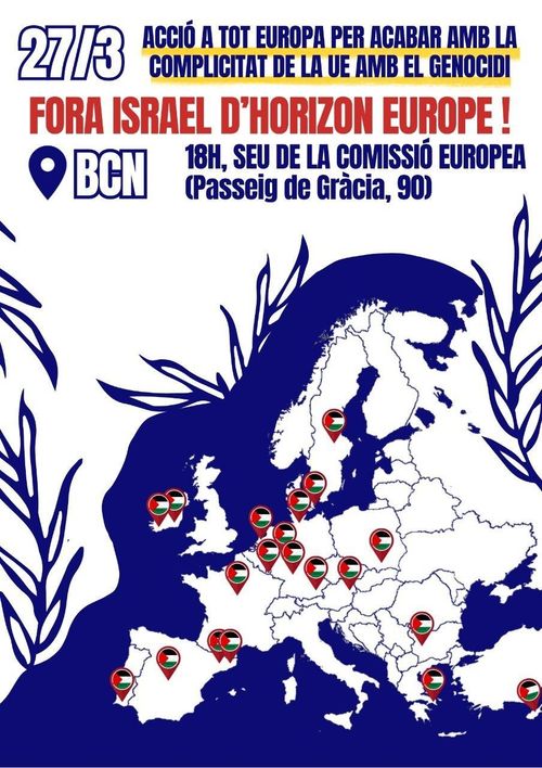 Fora Israel dels projectes Horizon Europe! 