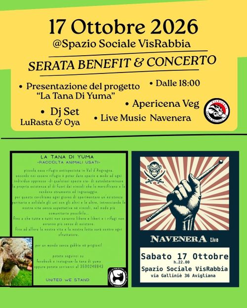 SERATA BENEFIT PER UN MONDO SENZA GABBIE 