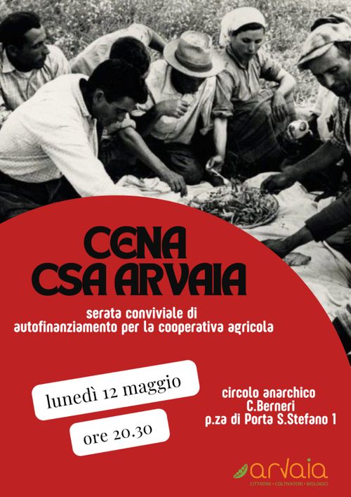 Mensa popolare autogestita – Benefit per la CSA ARVAIA