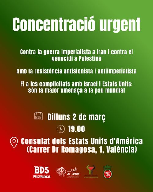 Concentració contra la guerra imperialista a Irà i contra el genocidi a Palestina