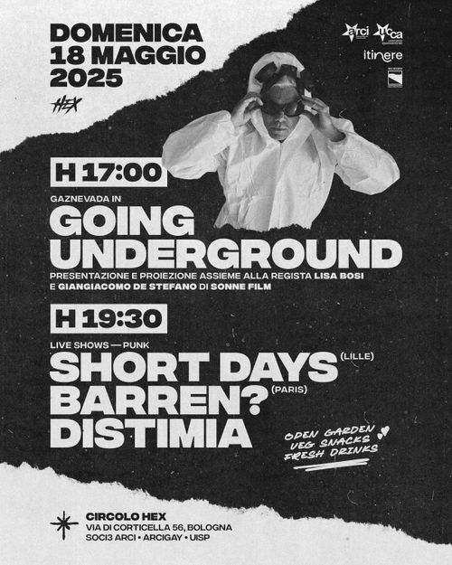 Presentazione e proiezione di Going Underground | Short Days • Barren? • Distìmia Live